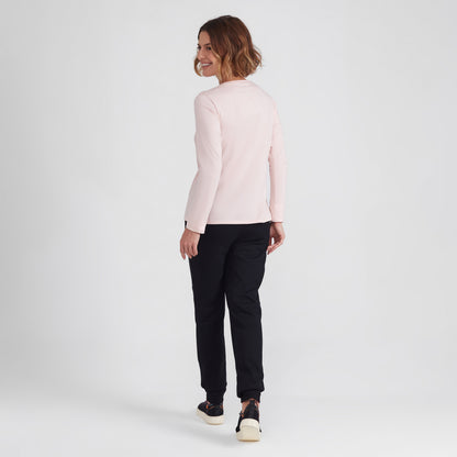Camiseta Slim Manga Longa Feminina - Rosa Pastel