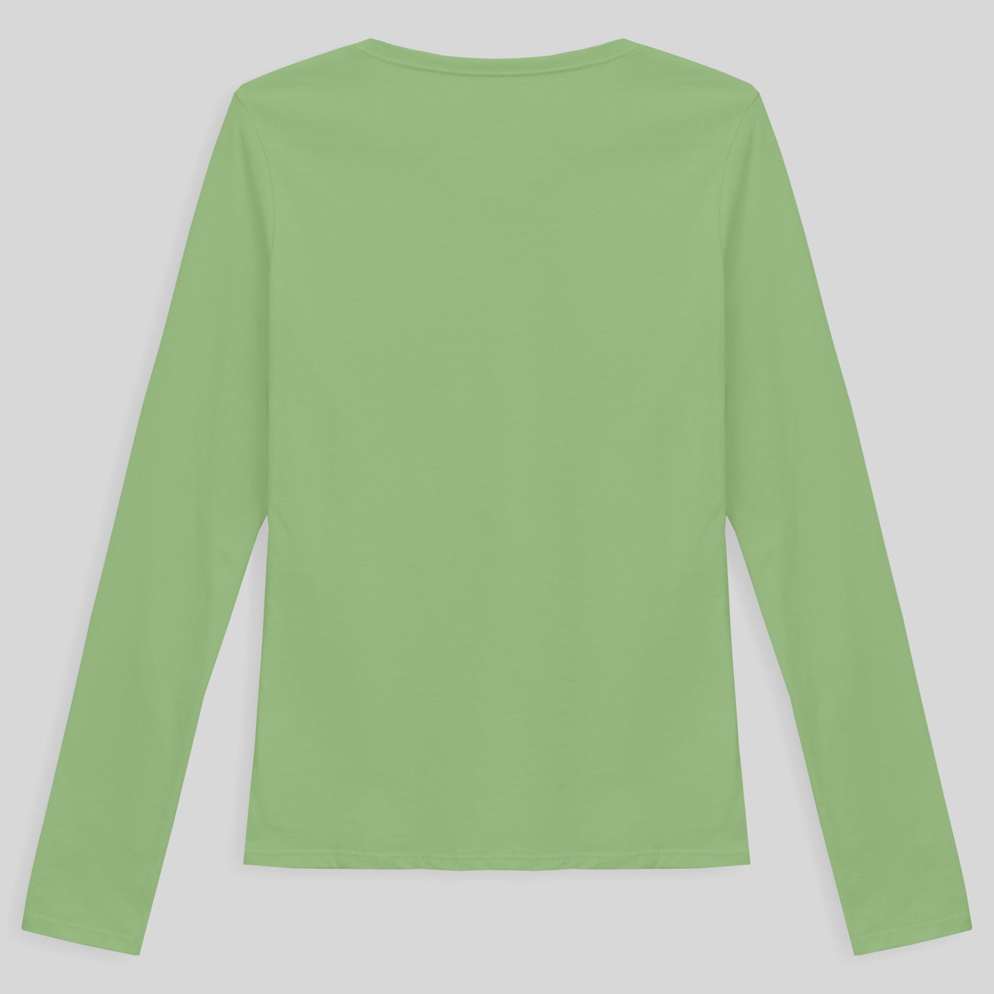 Camiseta Babylook Algodão Premium Manga Longa Gola V Feminina - Verde Jade