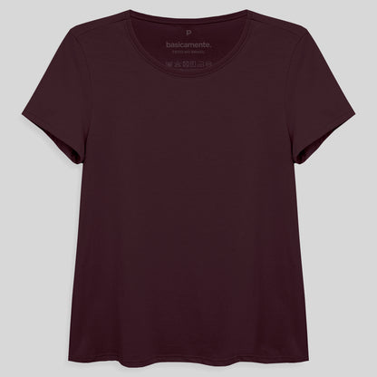 Camiseta Básica Feminina - Vermelho Vinho