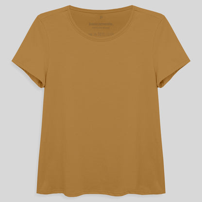 Camiseta Básica Feminina - Ocre