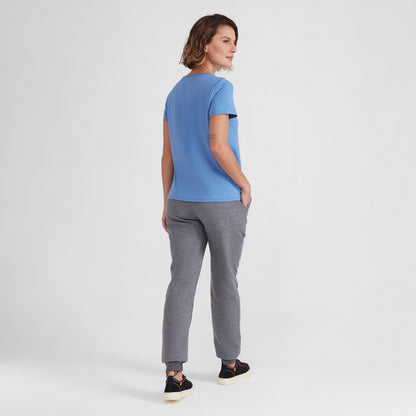 Camiseta Básica Feminina - Azul Celeste