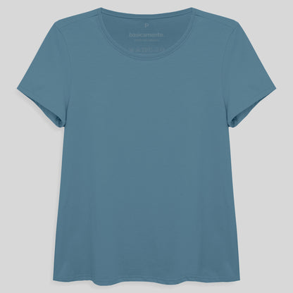 Camiseta Básica Feminina - Azul Celeste