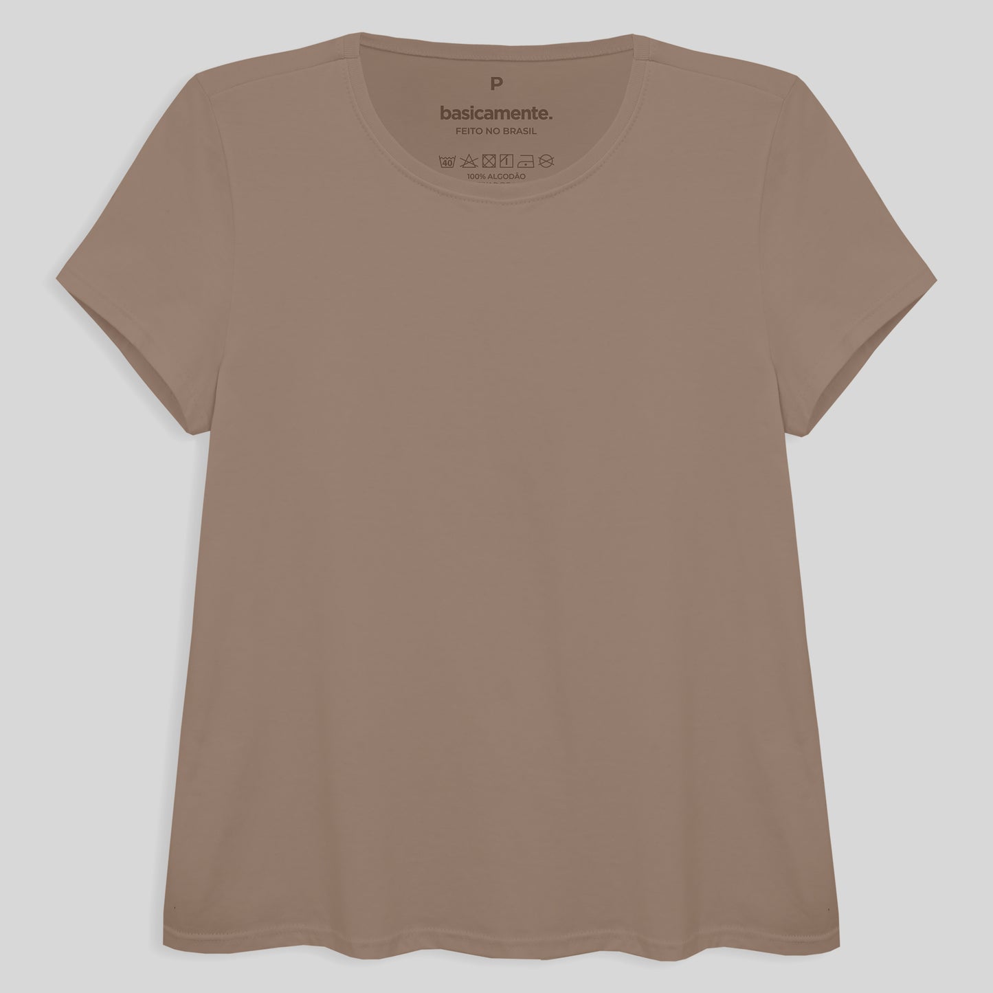 Camiseta Básica Feminina - Bege Claro