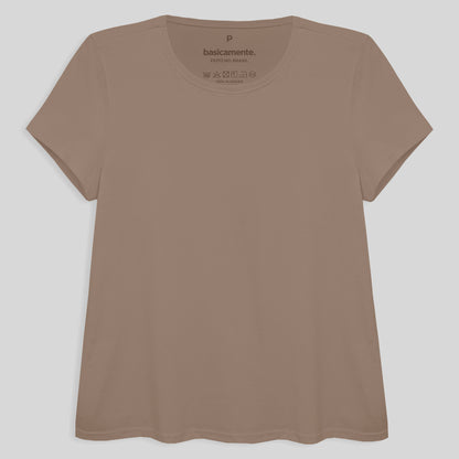 Camiseta Básica Feminina - Bege Claro