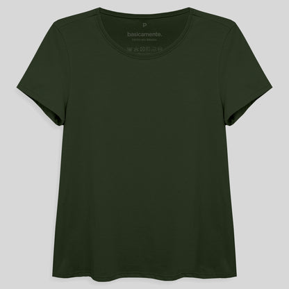 Camiseta Básica Feminina - Verde Selva