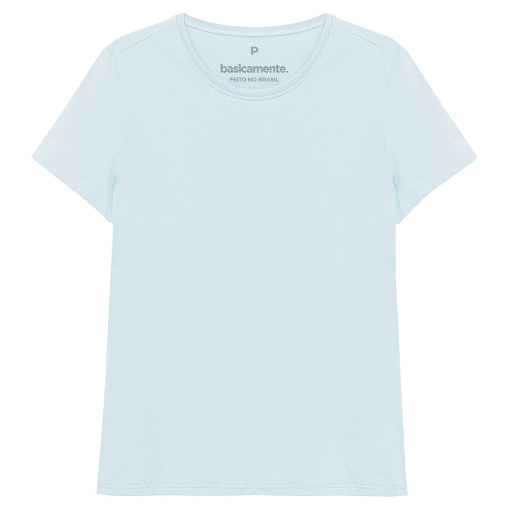 Camiseta Básica Feminina - Azul Ceu