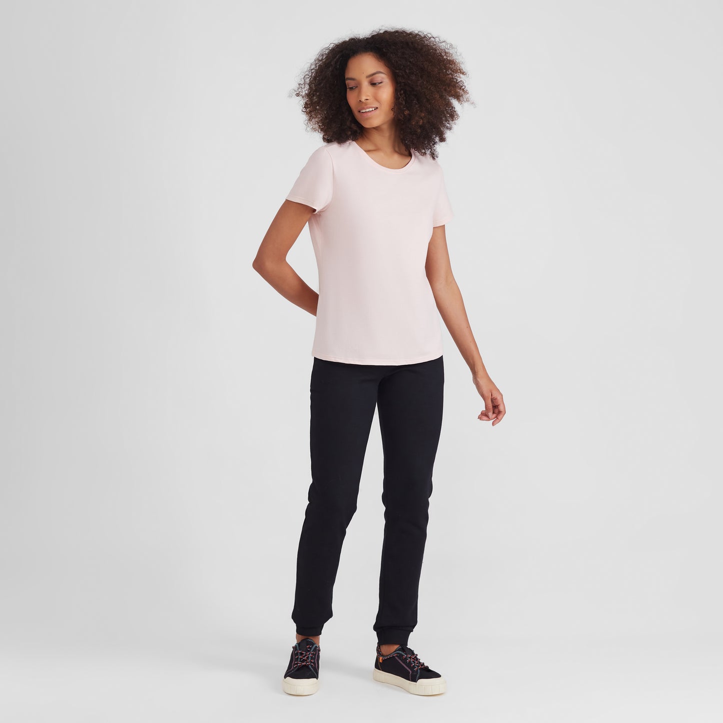 Camiseta Básica Feminina - Rosa Pastel
