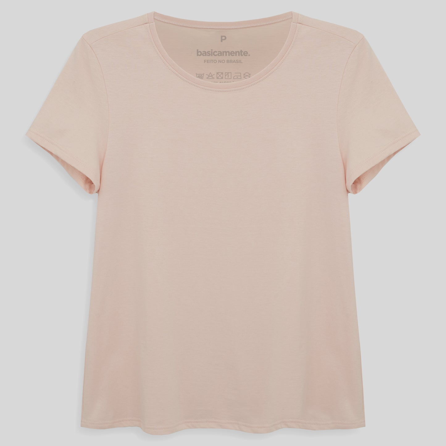 Camiseta Básica Feminina - Rosa Pastel