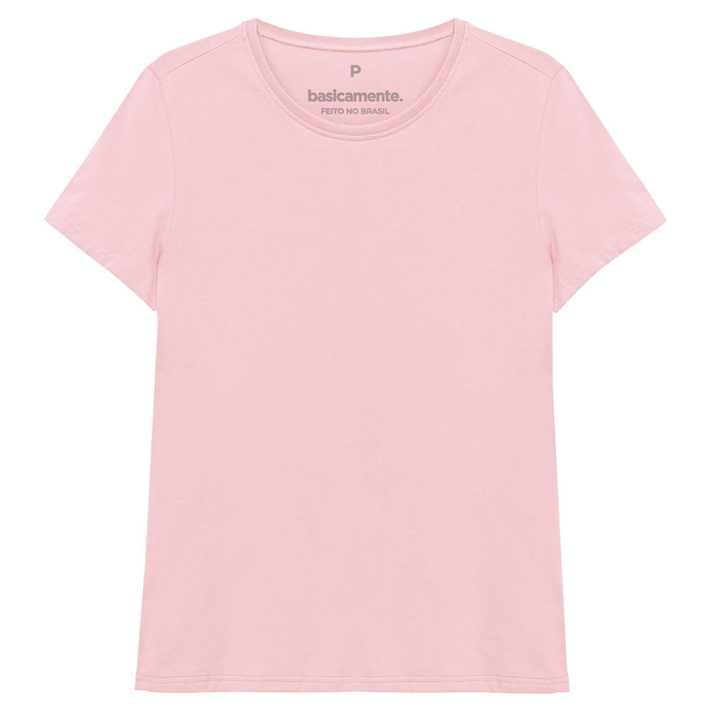 Camiseta Básica Feminina - Rosa Orquídea
