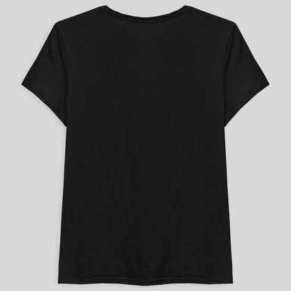 Camiseta Básica Gola V Feminina - Preto