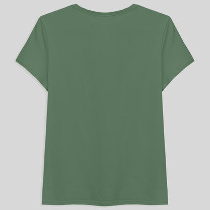 Camiseta Básica Gola V Feminina - Verde Oliva