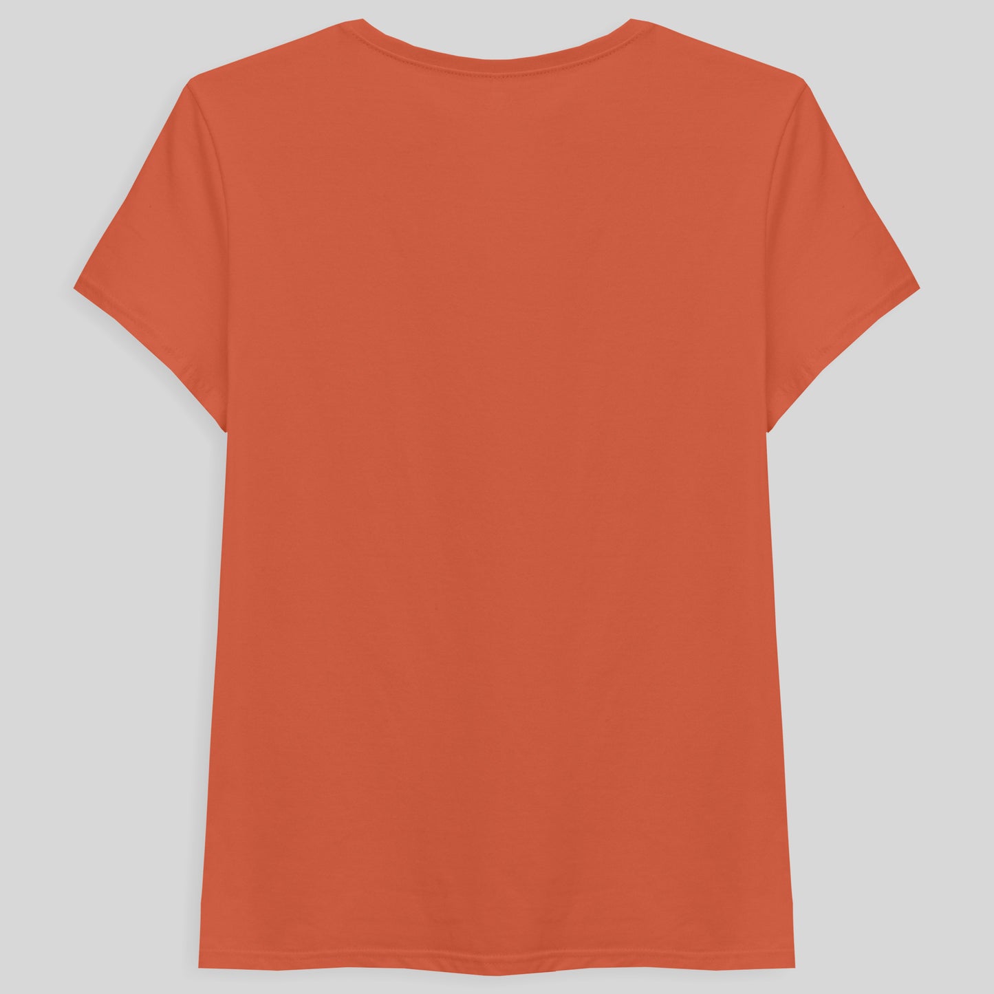 Camiseta Básica Gola V Feminina - Laranja Coral