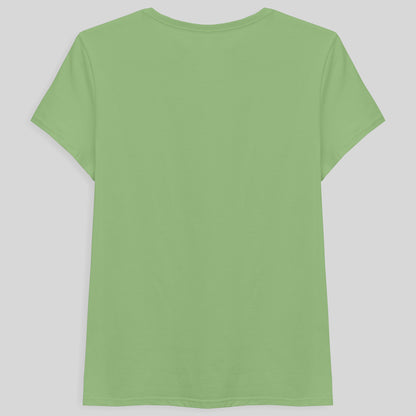 Camiseta Básica Gola V Feminina - Verde Jade