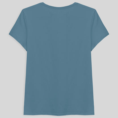 Camiseta Básica Gola V Feminina - Azul Celeste