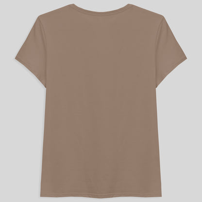 Camiseta Básica Gola V Feminina - Bege Claro