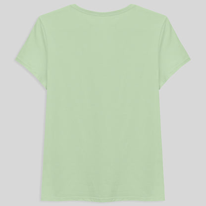 Camiseta Básica Gola V Feminina - Verde Menta