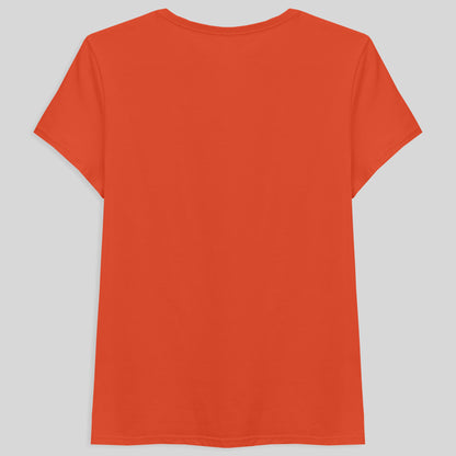 Camiseta Básica Gola V Feminina - Laranja