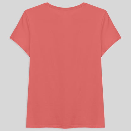Camiseta Básica Gola V Feminina - Rosa Chiclete
