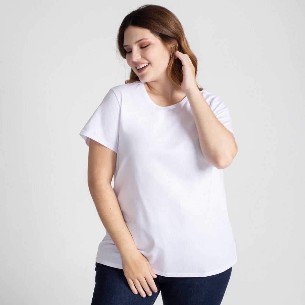 Camiseta Básica Plus Feminina - Branco