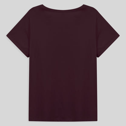 Camiseta Básica Plus Feminina - Vermelho Vinho
