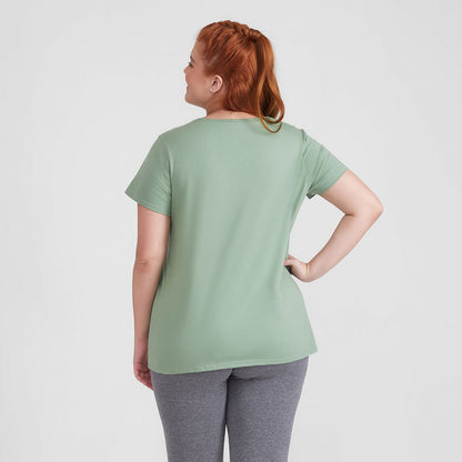 Camiseta Básica Plus Feminina - Verde Jade