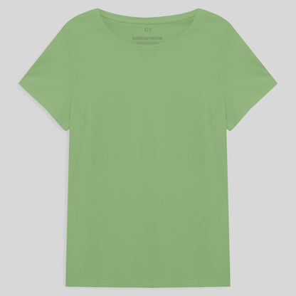 Camiseta Básica Plus Feminina - Verde Jade