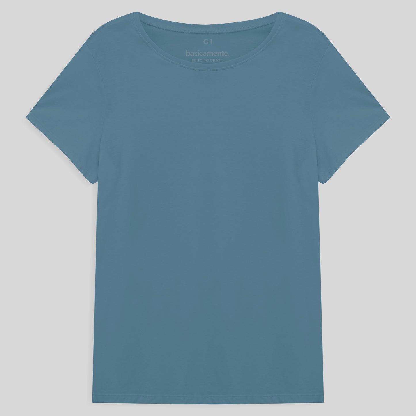 Camiseta Básica Plus Feminina - Azul Celeste