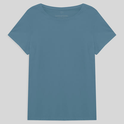 Camiseta Básica Plus Feminina - Azul Celeste