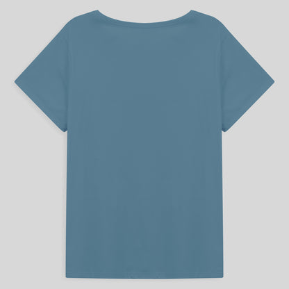 Camiseta Básica Plus Feminina - Azul Celeste