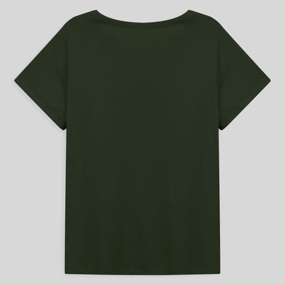 Camiseta Básica Plus Feminina - Verde Selva