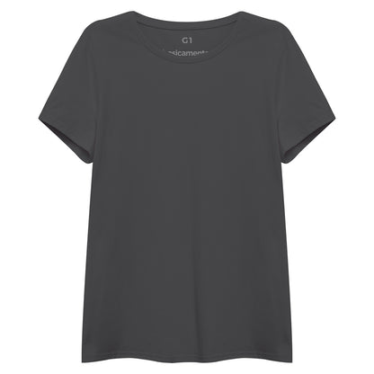 Camiseta Básica Plus Feminina - Chumbo