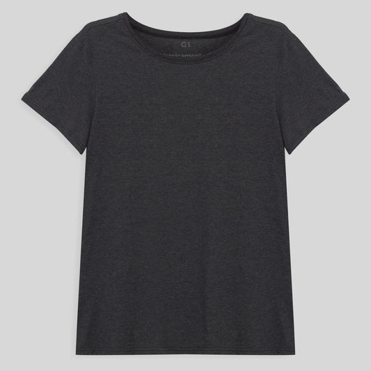 Camiseta Básica Plus Feminina - Mescla Escuro