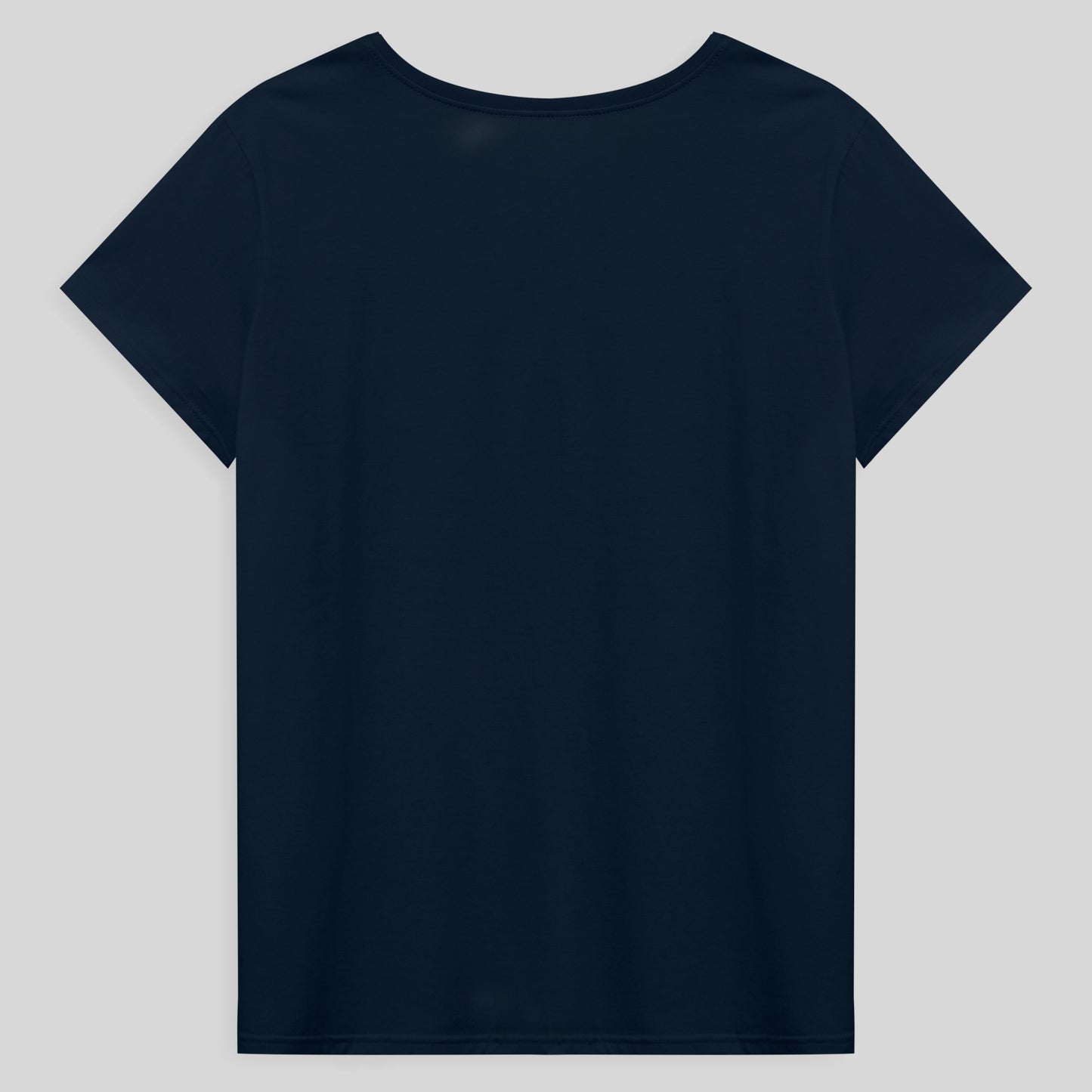 Camiseta Básica Gola V Plus Feminina - Azul Marinho