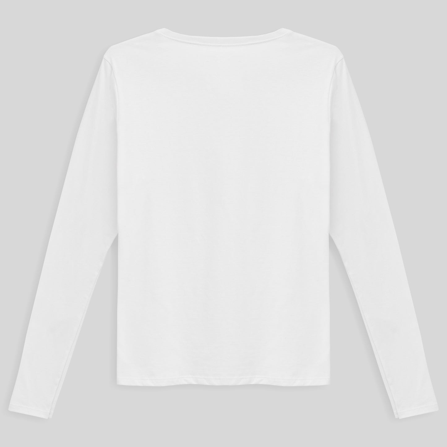 Camiseta Básica Manga Longa Gola V Feminina - Branco