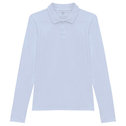 Camisa Polo Manga Longa Feminina - Azul Capri