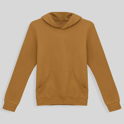Blusão Moletom Flanelado Capuz Feminino - Ocre