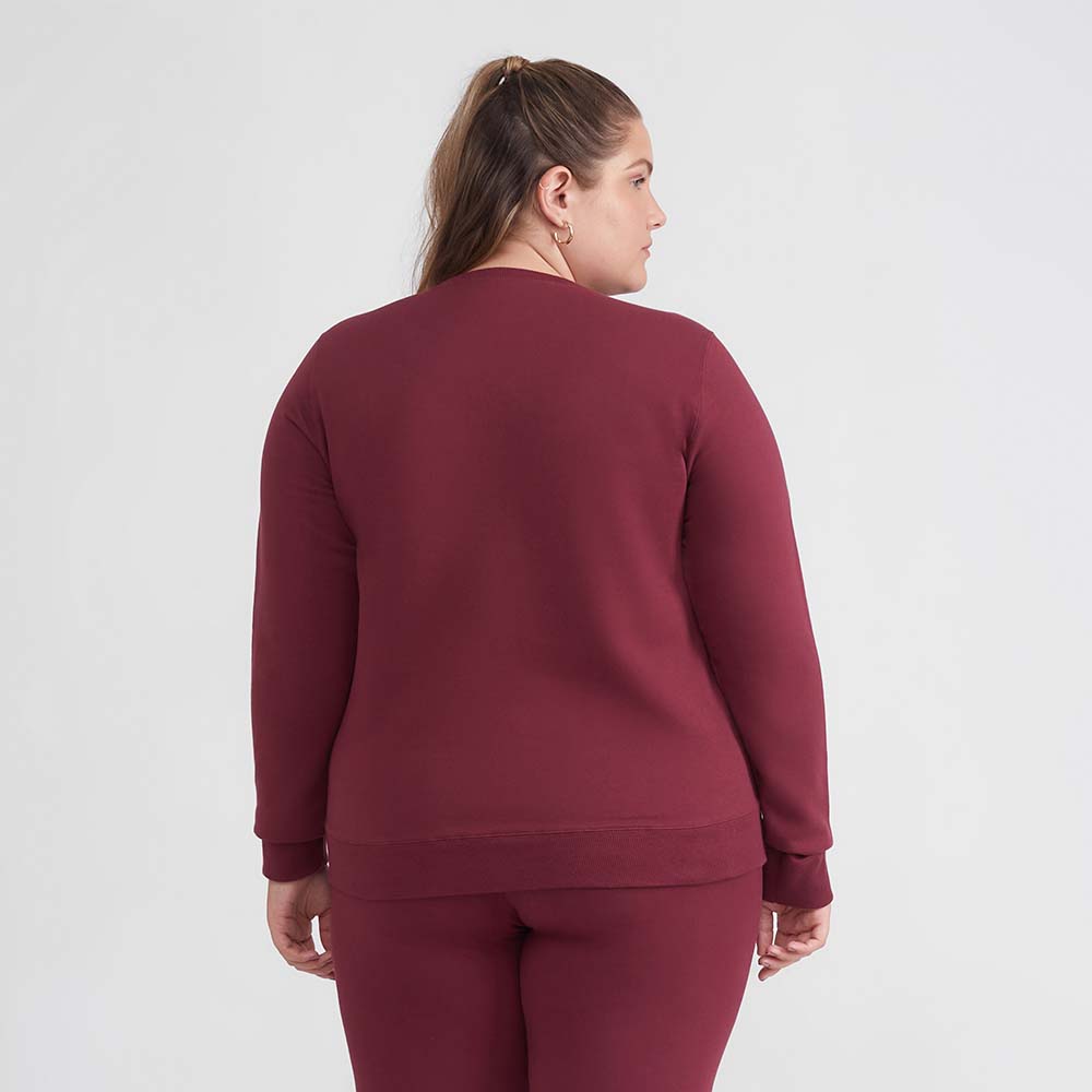 Blusão Moletom Flanelado Plus Feminino - Vermelho Vinho