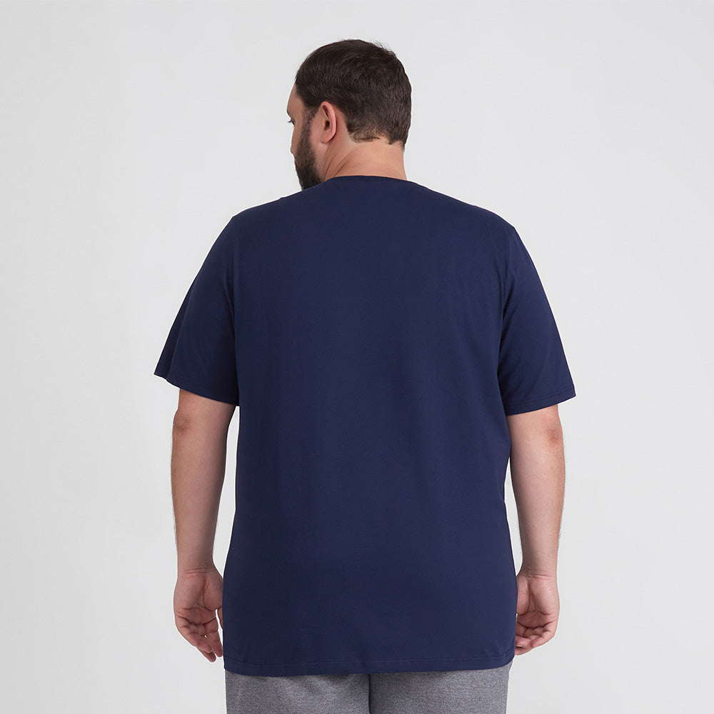 Camiseta Básica Gola V Plus Masculina - Azul Marinho