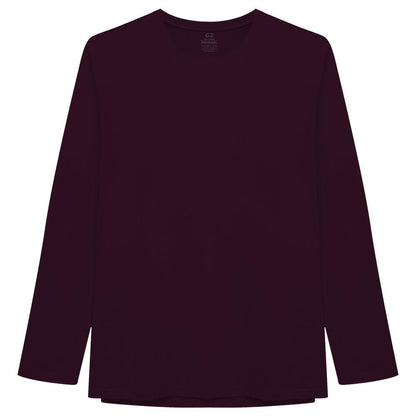 Camiseta Básica Manga Longa Plus Masculina - Wine