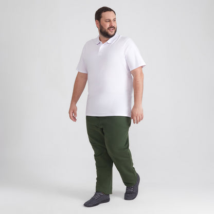 Camisa Polo Plus Masculina - Branco