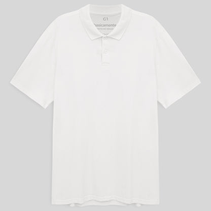 Camisa Polo Plus Masculina - Branco