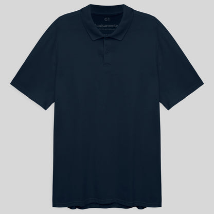Camisa Polo Plus Masculina - Azul Marinho