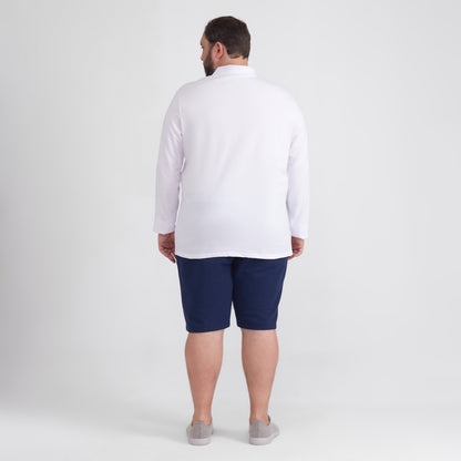 Camisa Polo Ml Plus Masculina - Branco