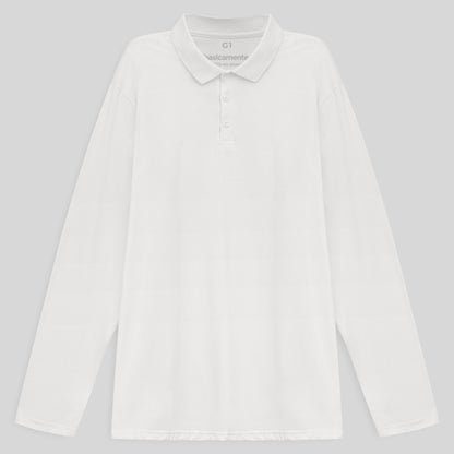 Camisa Polo Ml Plus Masculina - Branco
