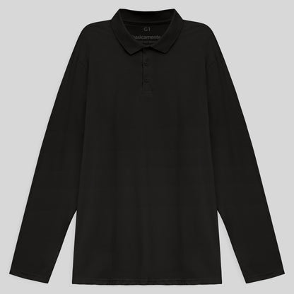 Camisa Polo Ml Plus Masculina - Preto