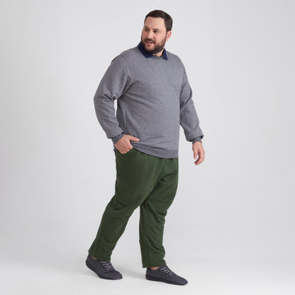 Blusão Moletom Flanelado Plus Masculino - Mescla Escuro