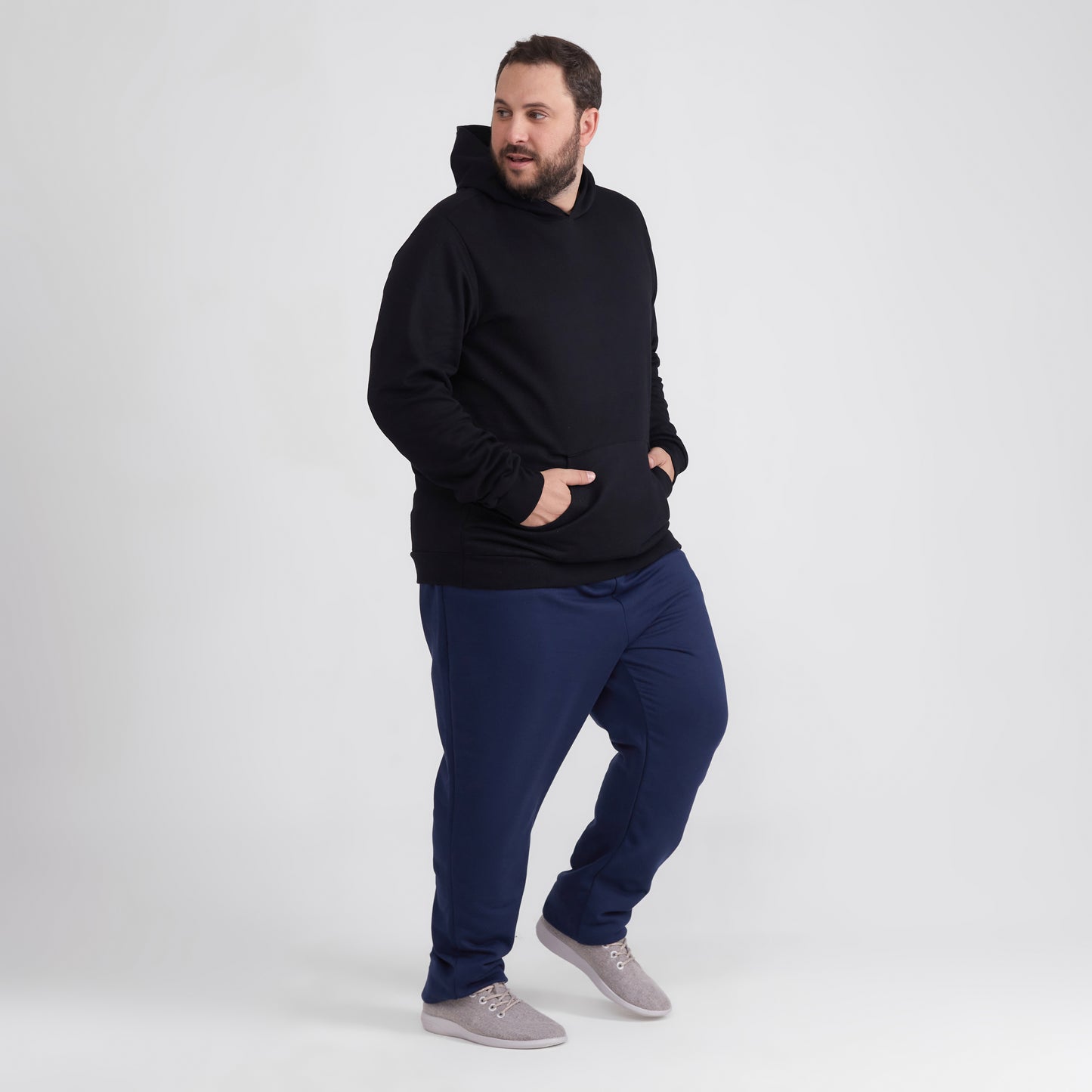 Blusão Moletom Flanelado Capuz Plus Masculino - Preto