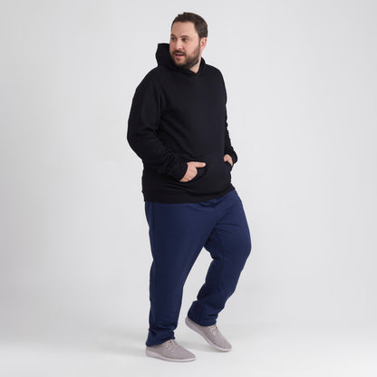 Blusão Moletom Flanelado Capuz Plus Masculino - Preto