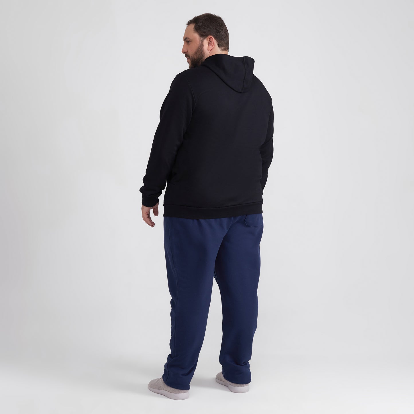 Blusão Moletom Flanelado Capuz Plus Masculino - Preto