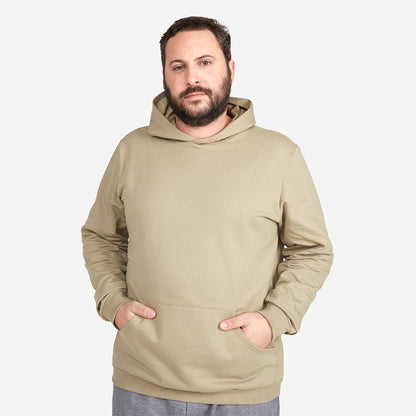 Blusão Moletom Flanelado Capuz Plus Masculino - Verde Salvia